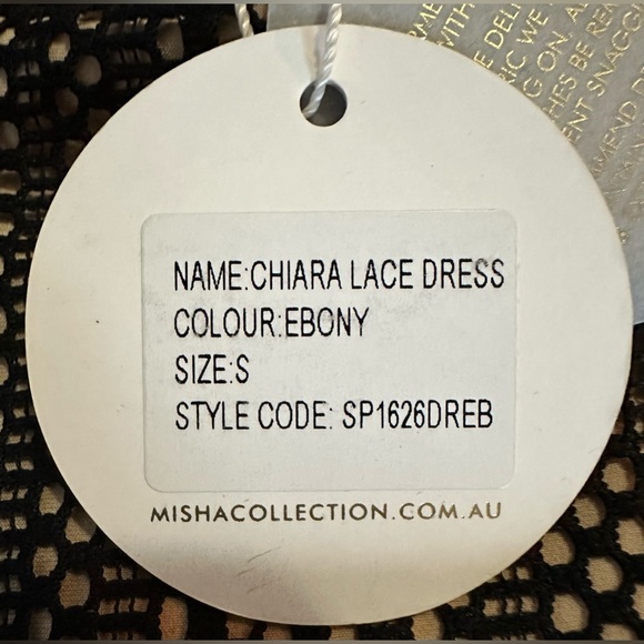 NWT Misha Collection Chiara Mesh Lace Midi Dress in Ebony - Picture 11 of 11